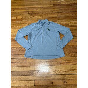 Nike Women's Michigan State Spartans Gray Dri-Fit 1/4 Zip Size XL Stretch